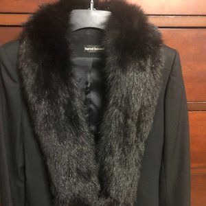 Women's Harve Benard Black Faux Fur Coat Sz 6